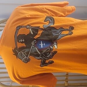 The Horsemen P51 flight team orange tee shirt air show grim reaper size medium